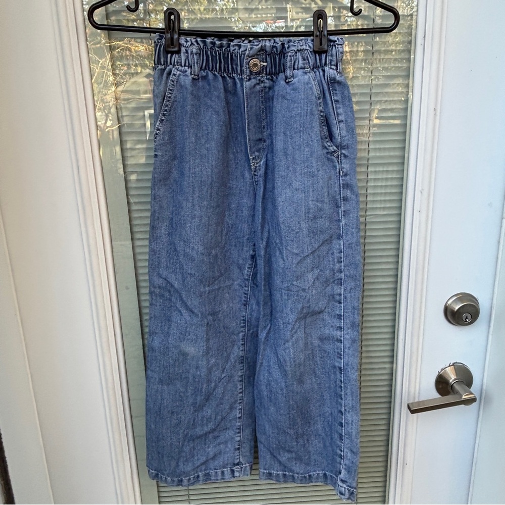 H&M &DENIM Girls’ 6-7 Wide Leg Trouser Jeans Lightweight EUC